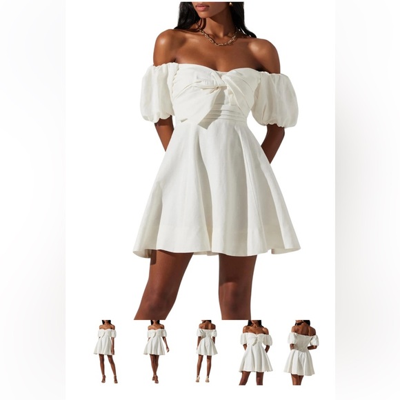 NWT Astr the Label Ulla Off The Shoulder Dress in White - Picture 2 of 9